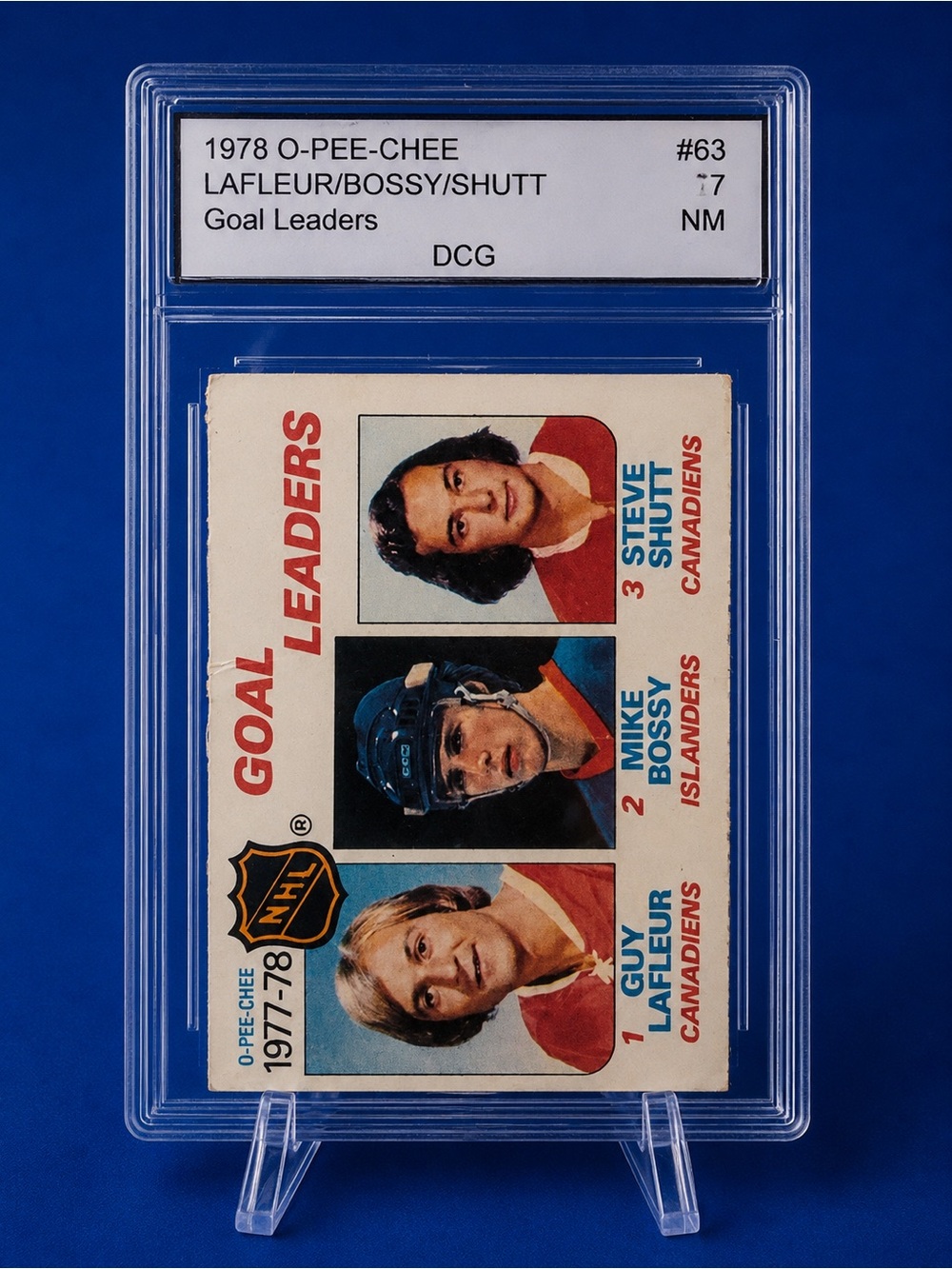 1978 Goal Leaders Hockey Card - Guy Lafleur Mike Bossy Shutt